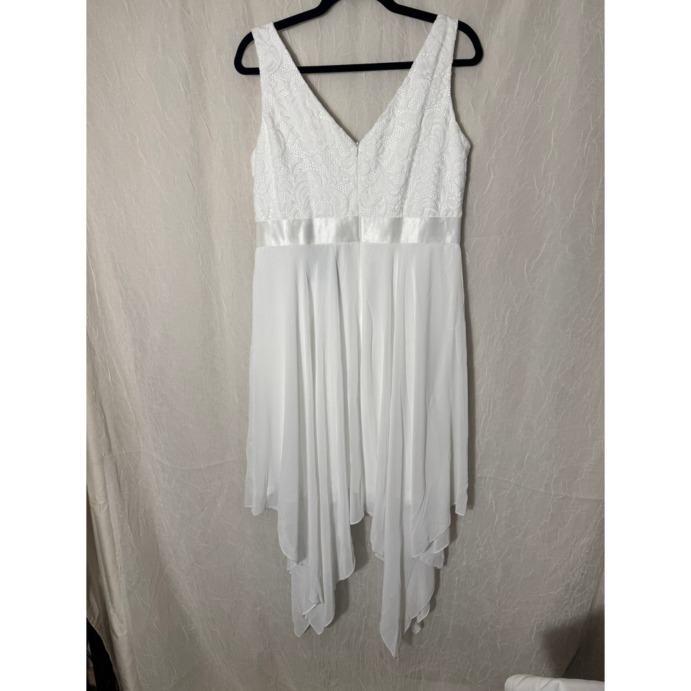 Ever-Pretty High-Low Dress Women Size 14 White New Lace Chiffon V-Neck EP00207 - Picture 5 of 14